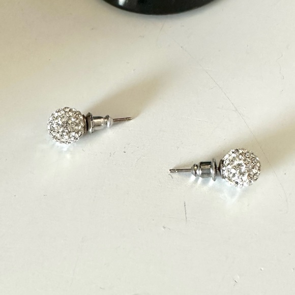 Clear Swarovski Crystal Ball Stud Earrings - Picture 3 of 4